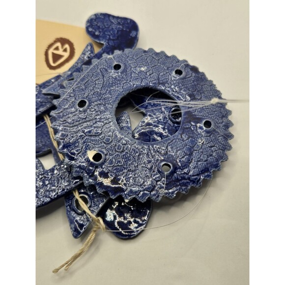 Music Note Medium Sized Ceramic Glazed in Cobalt Blue Wind Chimes Custom Made - Picture 4 of 5